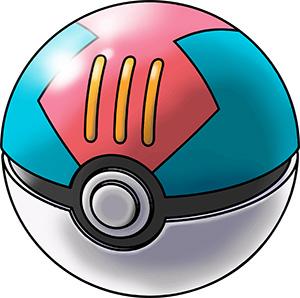 Blue and pink pokemon ball