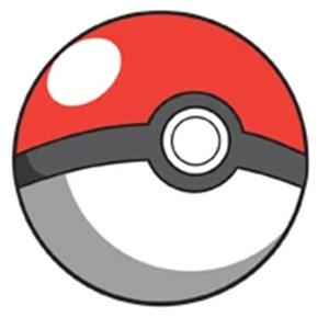 red, black and white poke ball
