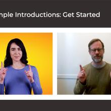 screenshot of a person learning ASL from an online tutor