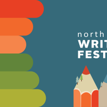 the north shore writers festival logo features pencils drawn to mimic the mountains of the north shore