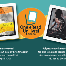 one eread canada logo plus covers of the French and English editions