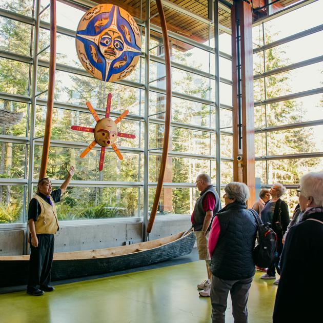 Photo of the interior and exhibits of Squamish Lil'wat Cultural Centre