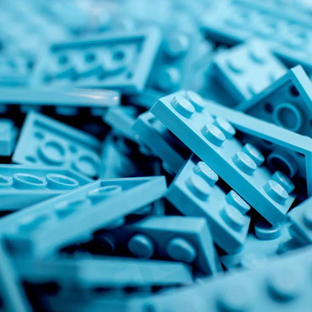 Photo of blue Lego blocks