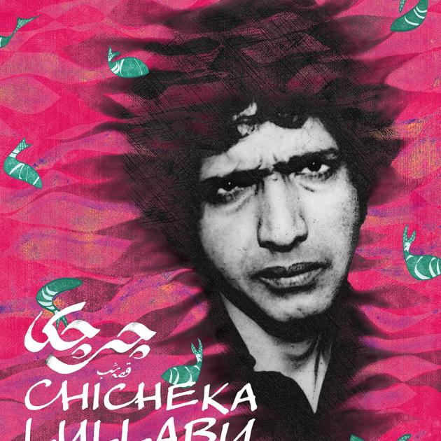 A poster of a documentary film with pink background and a man's face in the middle. The film's name is written in Farsi and English alongside the director's name.