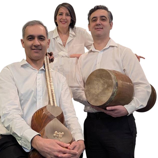 NeyNava One female and two male musicians with traditional Persian music instruments in their hands.