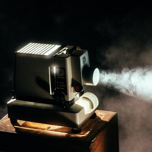 Film projector A film projector creates a cone of light in the dust