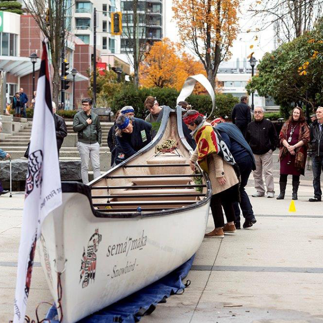 Canoe sleeping ceremony in Civic Plaza Canoe sleeping ceremony in Civic Plaza