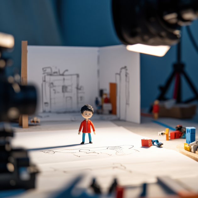 a stop motion animation set