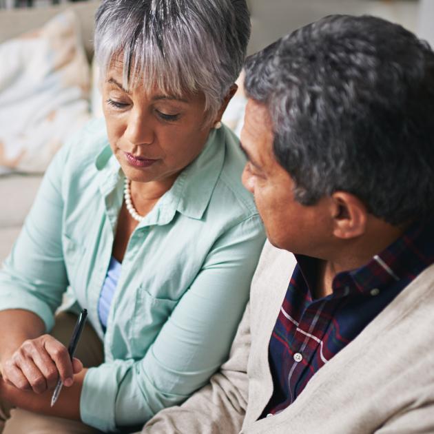 a man and woman having a conversation