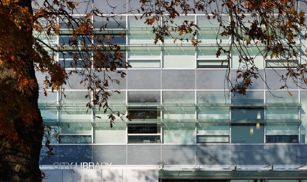 The exterior of the library