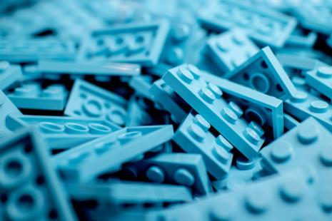 Photo of blue Lego blocks