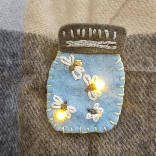 a sewing project with LED lights