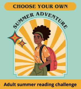 illustration of a young black woman wearing a backpack, with a sunburst effect behind her